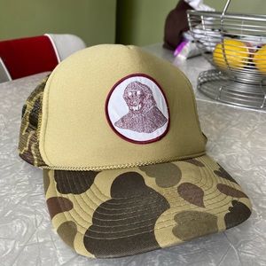 Local skateshop hat, weird creature. High crown trucker. Good condition